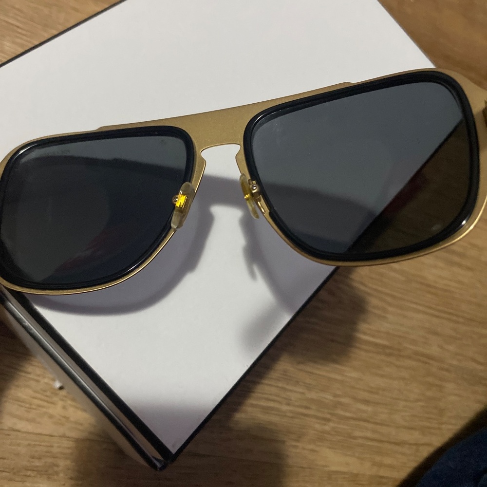 VERSACE polarized AUTHENTIC mod.2199 sunglasses unisex black w gold designer - Picture 10 of 17